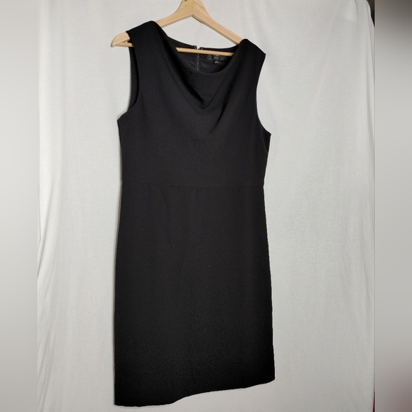 J. Crew Cowlneck Sheath Dress 365 Crepe Wool Sleeveless Black 14 Pencil Dress - Picture 4 of 11